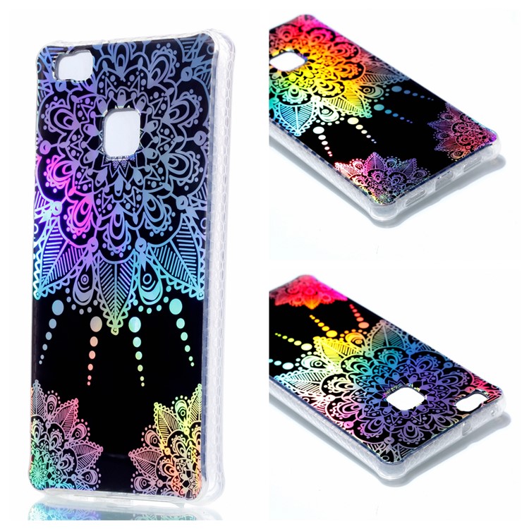 Electroplating IMD Soft TPU Back Cover for Huawei P9 Lite/G9 Lite - Mandala Flower Pattern-1