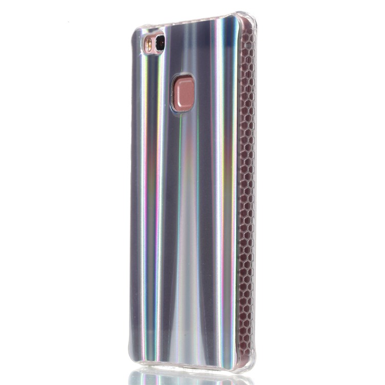 Electroplating IMD Flexible TPU Cell Phone Case for Huawei P9 Lite/G9 Lite - Grey Strips Pattern-3