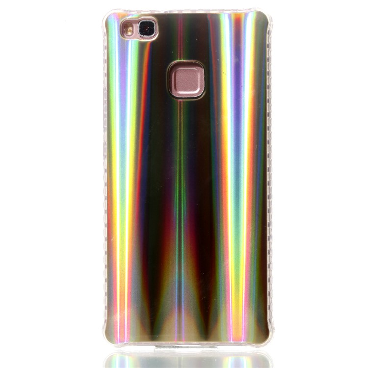 Electroplating IMD Flexible TPU Cell Phone Cover for Huawei P9 Lite/G9 Lite - Brown Strips Pattern-2