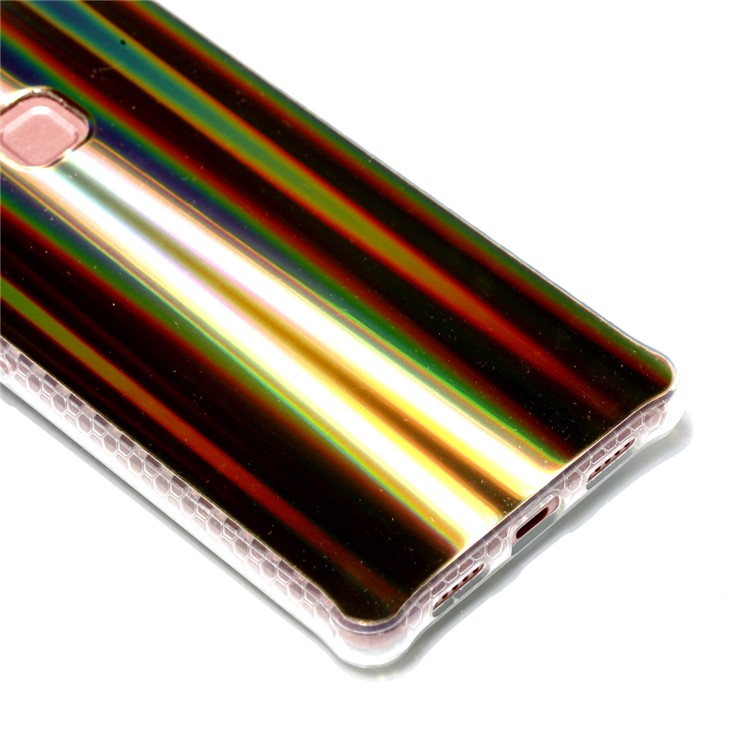 Electroplating IMD Flexible TPU Cell Phone Cover for Huawei P9 Lite/G9 Lite - Brown Strips Pattern-4