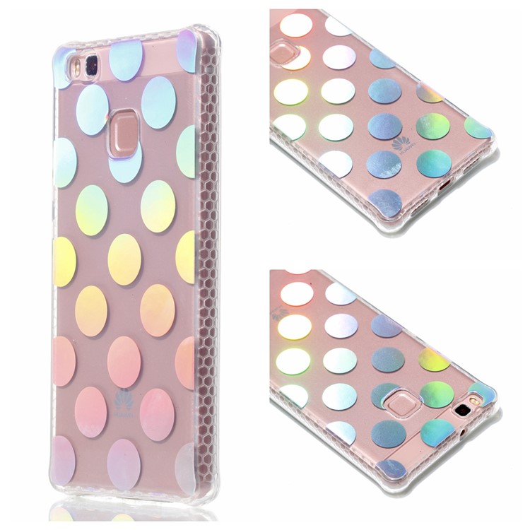 Electroplating IMD Flexible TPU Cell Phone Shell for Huawei P9 Lite/G9 Lite - Dots Pattern-1