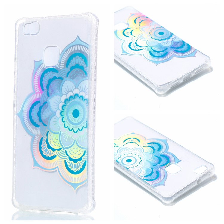 Electroplated IMD TPU Mobile Phone Cover for Huawei P9 Lite/G9 Lite - Blue Flower-1