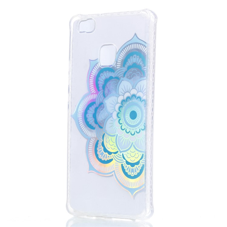 Electroplated IMD TPU Mobile Phone Cover for Huawei P9 Lite/G9 Lite - Blue Flower-3