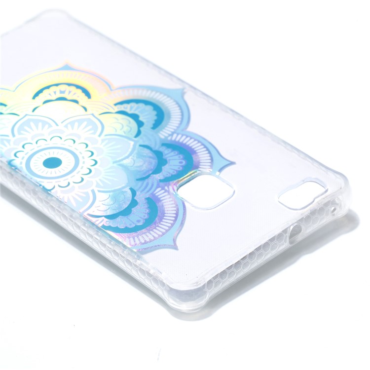 Electroplated IMD TPU Mobile Phone Cover for Huawei P9 Lite/G9 Lite - Blue Flower-5