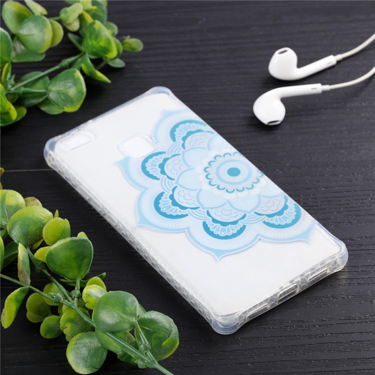Electroplated IMD TPU Mobile Phone Cover for Huawei P9 Lite/G9 Lite - Blue Flower-6