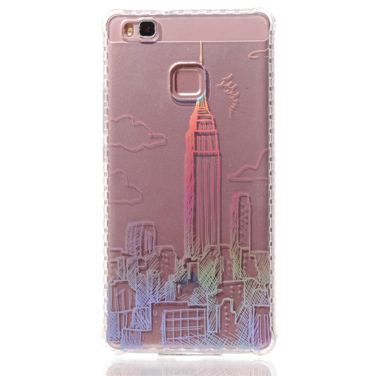 Electroplated IMD TPU Mobile Phone Shell for Huawei P9 Lite/G9 Lite - Buildings Pattern-2