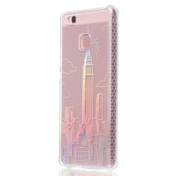 Electroplated IMD TPU Mobile Phone Shell for Huawei P9 Lite/G9 Lite - Buildings Pattern-3