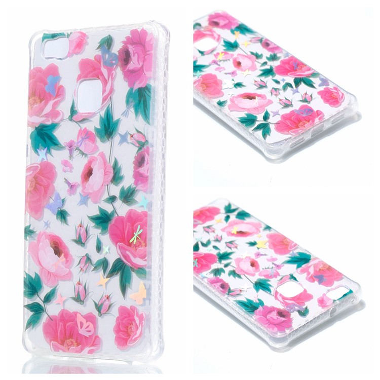 Electroplated IMD Soft TPU Mobile Shell for Huawei P9 Lite/G9 Lite - Beautiful Flowers-1