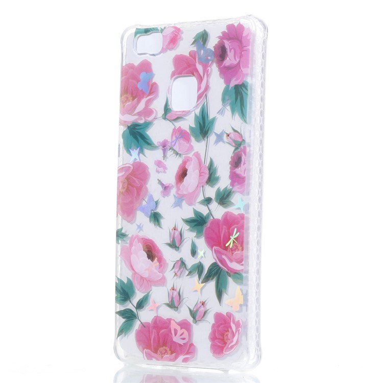 Electroplated IMD Soft TPU Mobile Shell for Huawei P9 Lite/G9 Lite - Beautiful Flowers-3