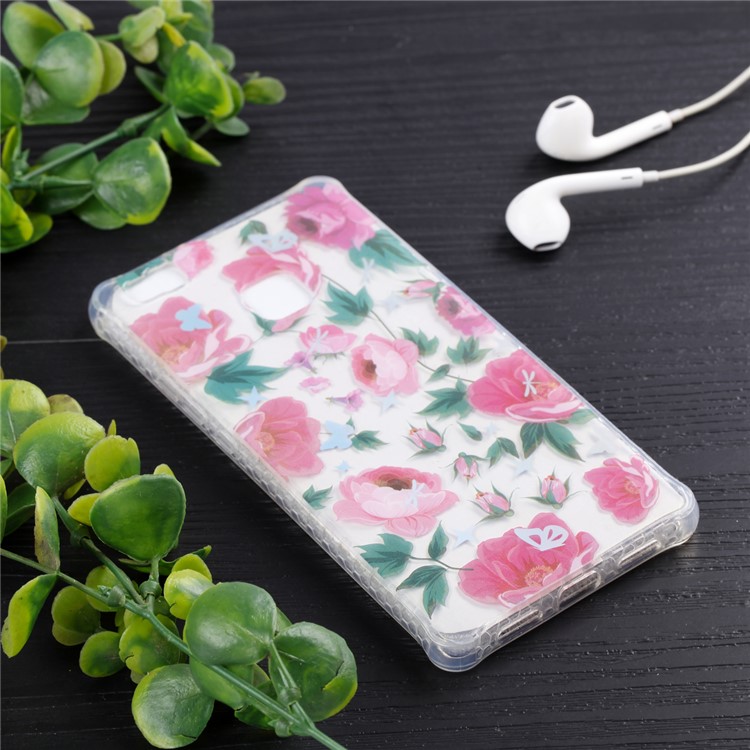 Electroplated IMD Soft TPU Mobile Shell for Huawei P9 Lite/G9 Lite - Beautiful Flowers-6