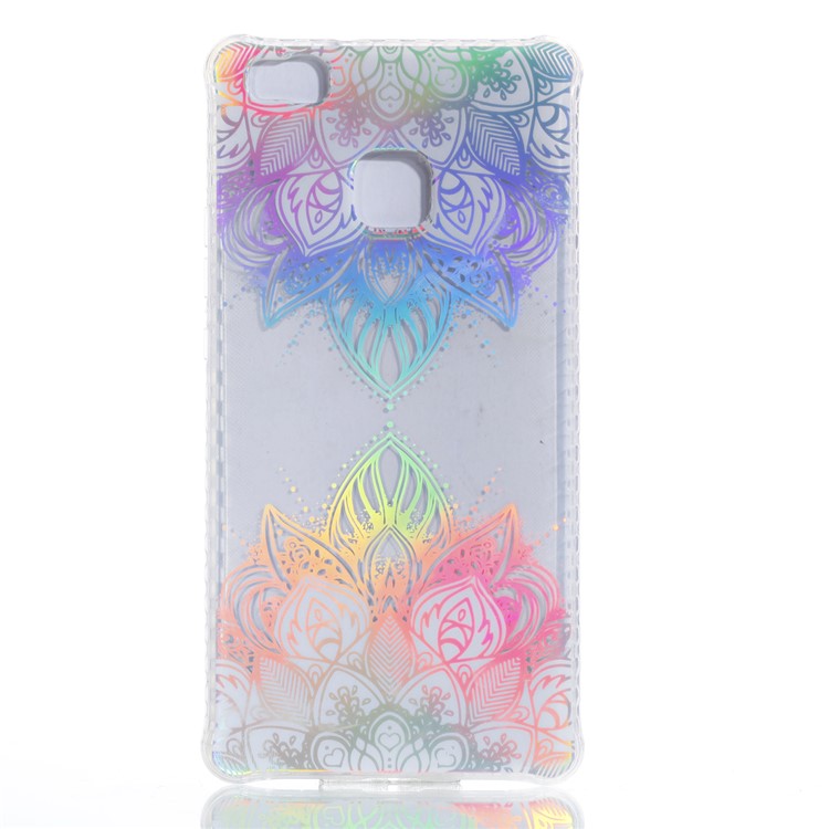 Electroplating IMD Soft TPU Protection Phone Casing for Huawei P9 Lite/G9 Lite - Flower Pattern-2