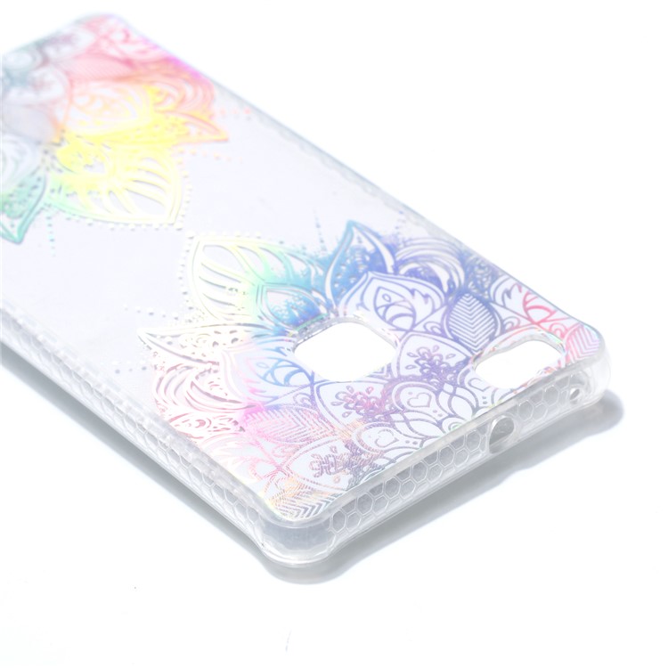 Electroplating IMD Soft TPU Protection Phone Casing for Huawei P9 Lite/G9 Lite - Flower Pattern-5