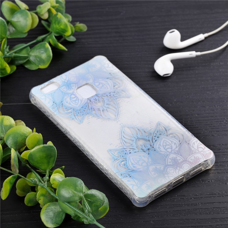 Electroplating IMD Soft TPU Protection Phone Casing for Huawei P9 Lite/G9 Lite - Flower Pattern-6