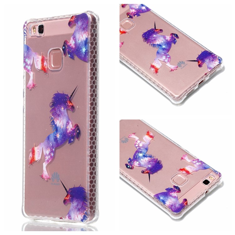 Electroplating IMD TPU Cell Phone Case Accessory for Huawei P9 Lite/G9 Lite - Unicorn Pattern-1