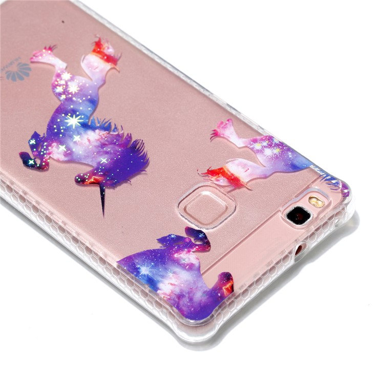 Electroplating IMD TPU Cell Phone Case Accessory for Huawei P9 Lite/G9 Lite - Unicorn Pattern-5