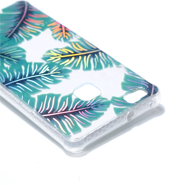 Electroplating IMD Soft TPU Protective Cover Shell for Huawei P9 Lite/G9 Lite - Green Leaves-5