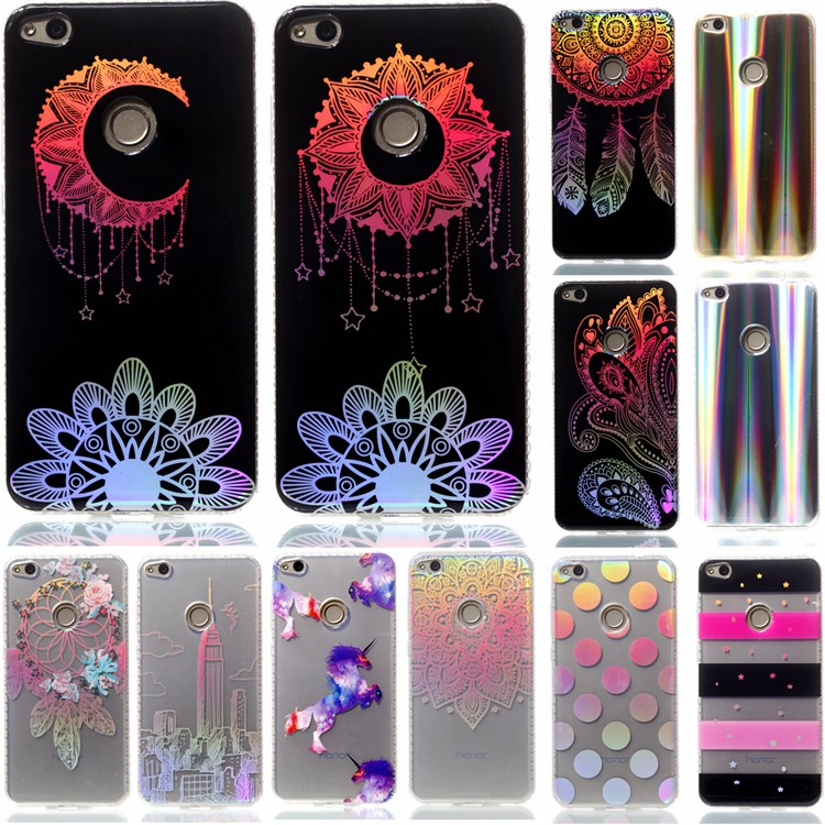 Electroplating IMD TPU Phone Case for Huawei P8 Lite (2017)/Honor 8 Lite - Dream Catcher and Paisley Pattern-9