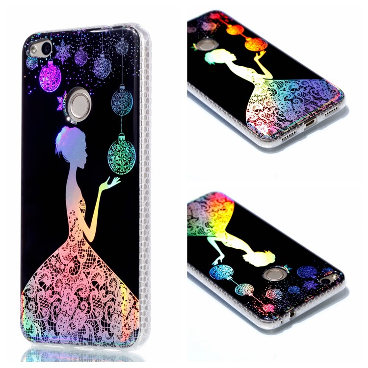 Electroplating IMD TPU Phone Cover for Huawei P8 Lite (2017)/Honor 8 Lite - Pretty Girl-1