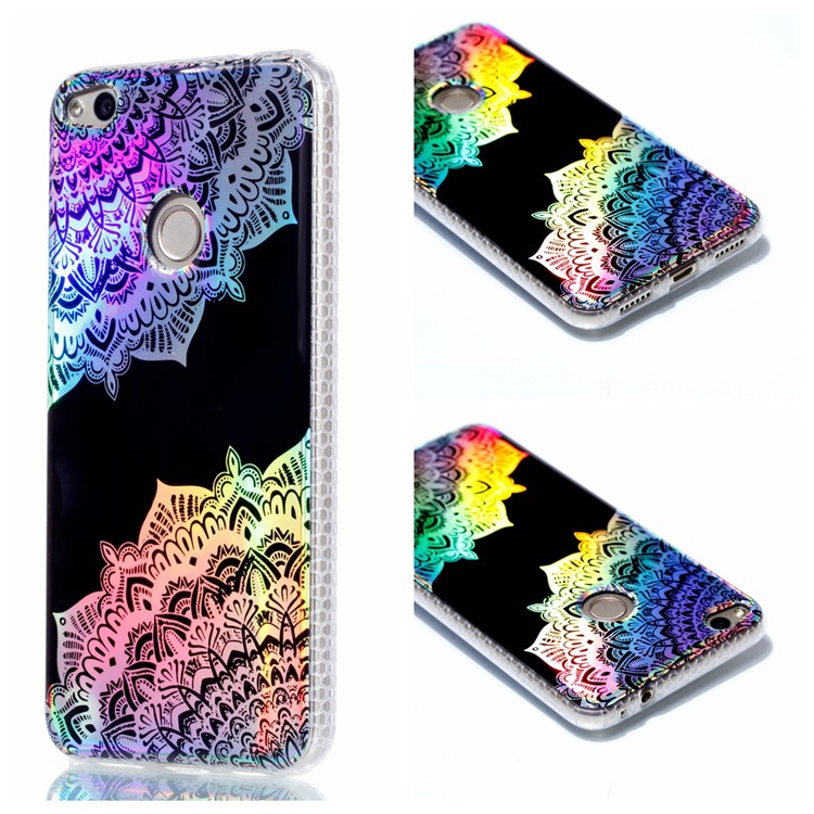 Electroplating IMD TPU Mobile Case for Huawei P8 Lite (2017)/Honor 8 Lite - Colorized Mandala-1