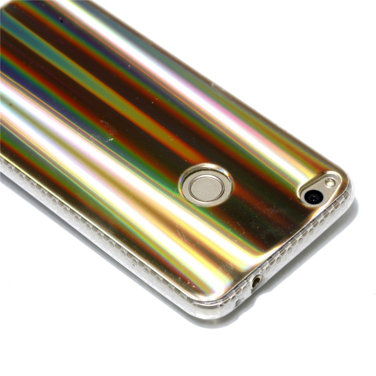 Electroplated IMD TPU Back Case for Huawei P8 Lite (2017)/Honor 8 Lite - Brown Strips Pattern-5