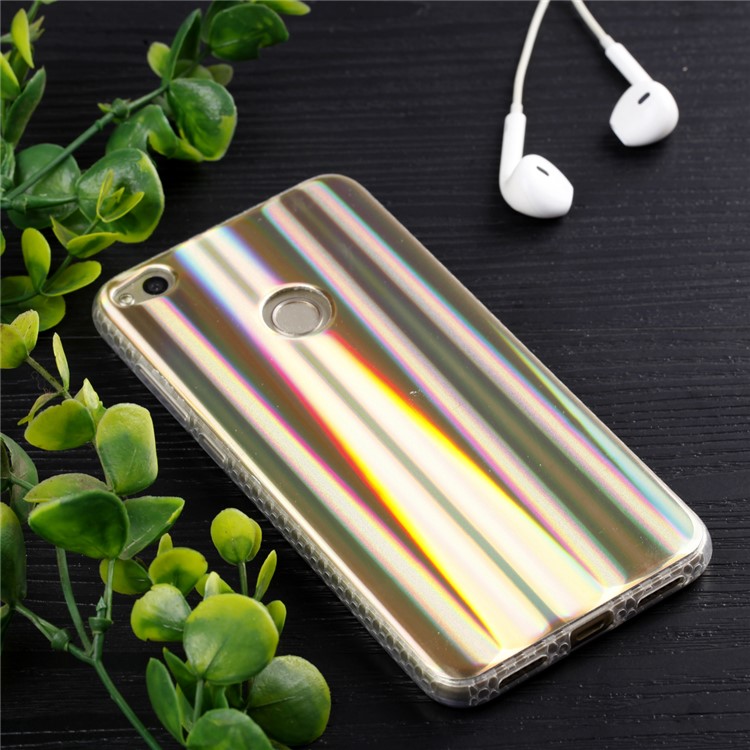 Electroplated IMD TPU Back Case for Huawei P8 Lite (2017)/Honor 8 Lite - Brown Strips Pattern-6