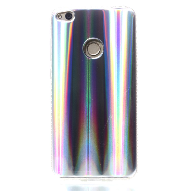 Electroplated IMD TPU Back Cover for Huawei P8 Lite (2017)/Honor 8 Lite - Grey Strips Pattern-2