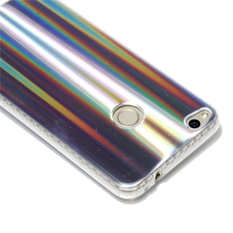 Electroplated IMD TPU Back Cover for Huawei P8 Lite (2017)/Honor 8 Lite - Grey Strips Pattern-5