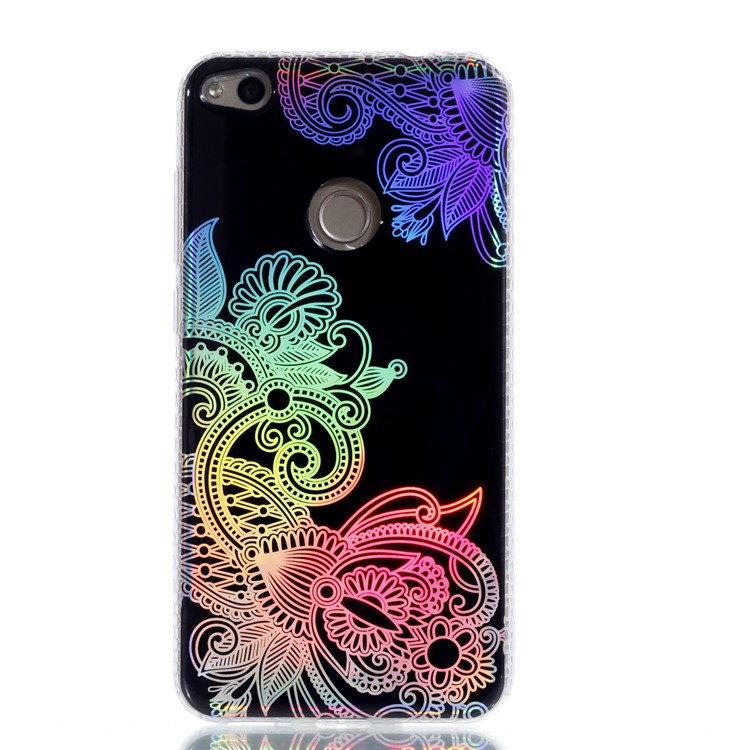 Electroplating IMD TPU Protection Mobile Phone Case for Huawei P8 Lite (2017)/Honor 8 Lite - Plant Pattern-2