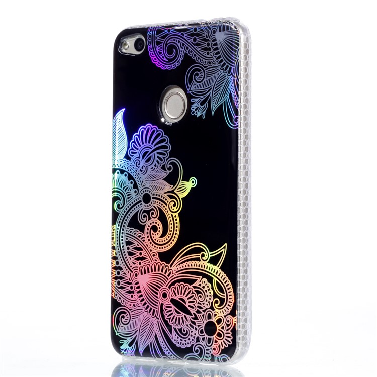 Electroplating IMD TPU Protection Mobile Phone Case for Huawei P8 Lite (2017)/Honor 8 Lite - Plant Pattern-3
