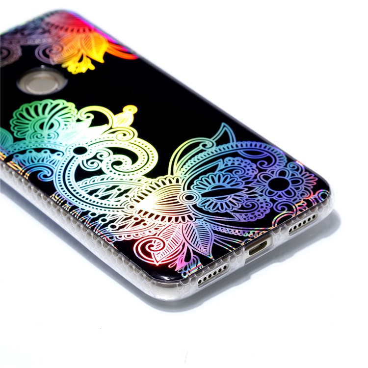 Electroplating IMD TPU Protection Mobile Phone Case for Huawei P8 Lite (2017)/Honor 8 Lite - Plant Pattern-4