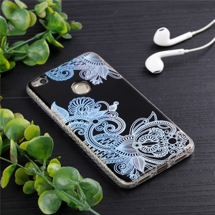 Electroplating IMD TPU Protection Mobile Phone Case for Huawei P8 Lite (2017)/Honor 8 Lite - Plant Pattern-6