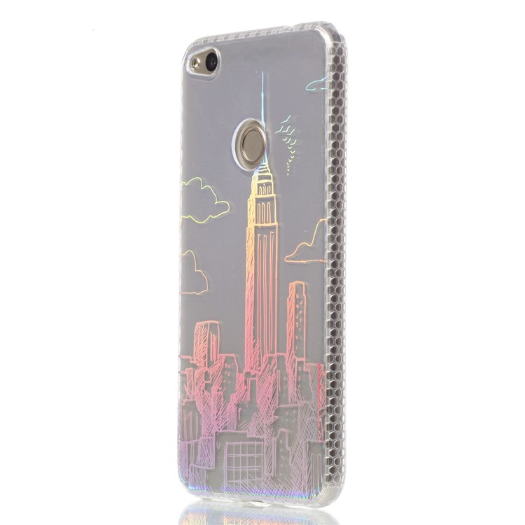 Electroplating IMD TPU Protection Mobile Phone Shell for Huawei P8 Lite (2017)/Honor 8 Lite - Buildings Pattern-3