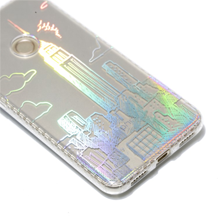 Electroplating IMD TPU Protection Mobile Phone Shell for Huawei P8 Lite (2017)/Honor 8 Lite - Buildings Pattern-4