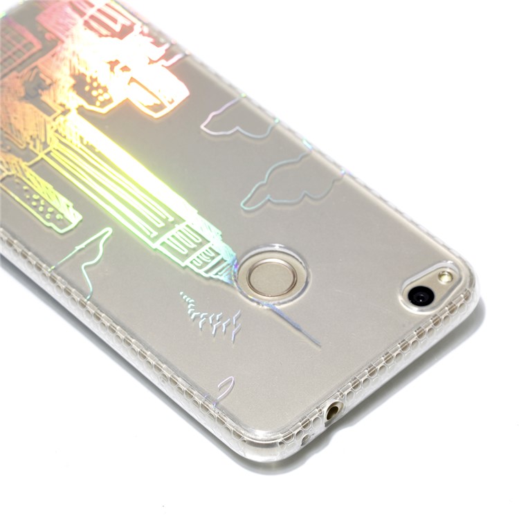 Electroplating IMD TPU Protection Mobile Phone Shell for Huawei P8 Lite (2017)/Honor 8 Lite - Buildings Pattern-5