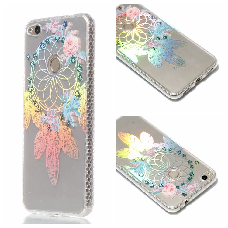 Electroplating IMD Flexible TPU Cell Phone Case for Huawei P8 Lite (2017)/Honor 8 Lite - Feather Dream Catcher-1