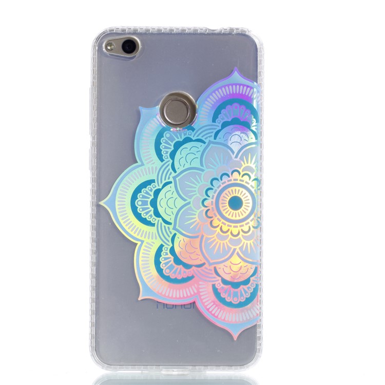 Electroplating IMD Flexible TPU Cell Phone Cover for Huawei P8 Lite (2017)/Honor 8 Lite - Blue Flower-2