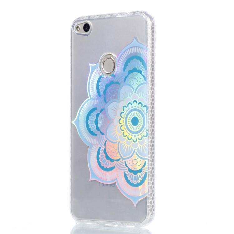 Electroplating IMD Flexible TPU Cell Phone Cover for Huawei P8 Lite (2017)/Honor 8 Lite - Blue Flower-3
