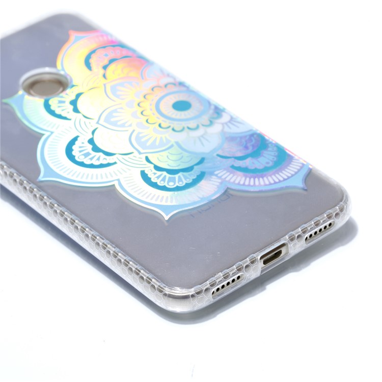 Electroplating IMD Flexible TPU Cell Phone Cover for Huawei P8 Lite (2017)/Honor 8 Lite - Blue Flower-4