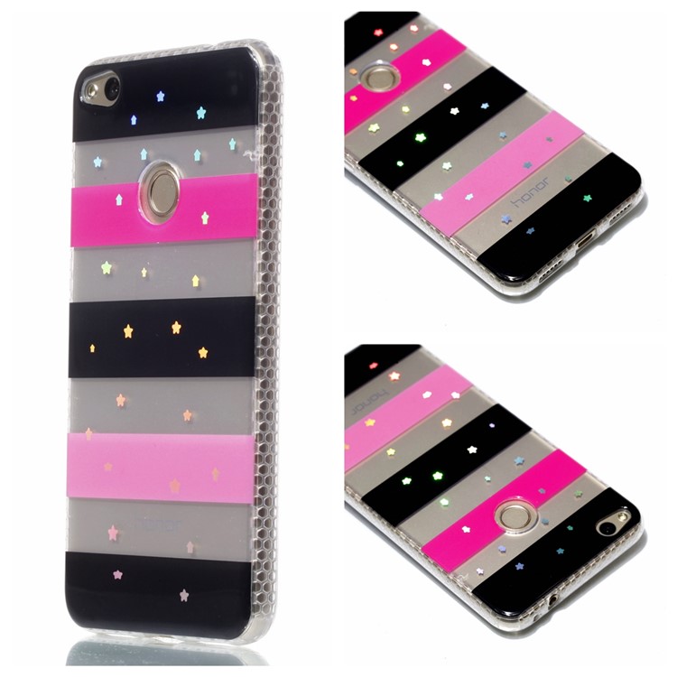 Electroplating IMD Flexible TPU Cell Phone Shell for Huawei P8 Lite (2017)/Honor 8 Lite - Stars and Strips-1