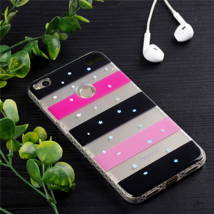 Electroplating IMD Flexible TPU Cell Phone Shell for Huawei P8 Lite (2017)/Honor 8 Lite - Stars and Strips-6