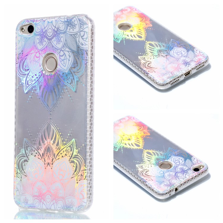 Electroplating IMD TPU Mobile Casing for Huawei P8 Lite (2017)/Honor 8 Lite - Flower Pattern-1