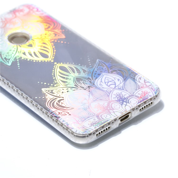 Electroplating IMD TPU Mobile Casing for Huawei P8 Lite (2017)/Honor 8 Lite - Flower Pattern-4