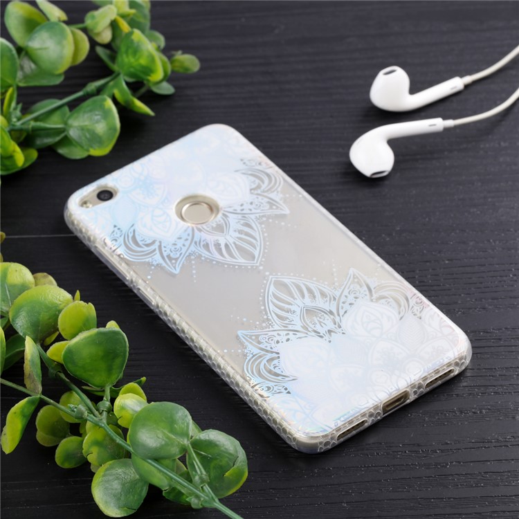 Electroplating IMD TPU Mobile Casing for Huawei P8 Lite (2017)/Honor 8 Lite - Flower Pattern-6