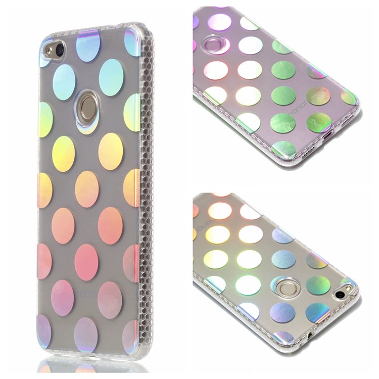 Electroplating IMD TPU Soft Cover for Huawei P8 Lite (2017)/Honor 8 Lite - Dots Pattern-1