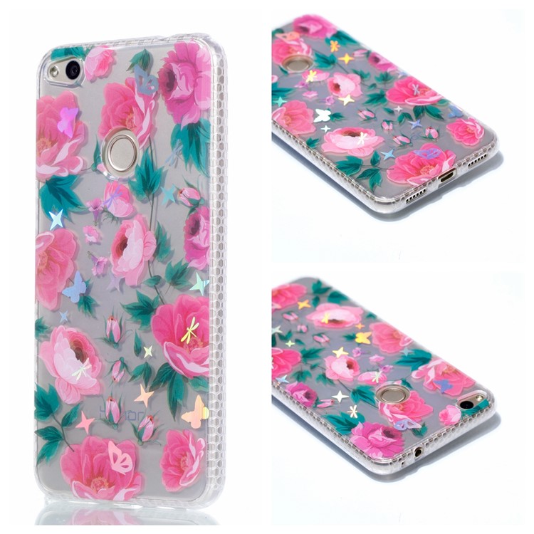 Electroplating IMD TPU Soft Shell for Huawei P8 Lite (2017)/Honor 8 Lite - Beautiful Flowers-1