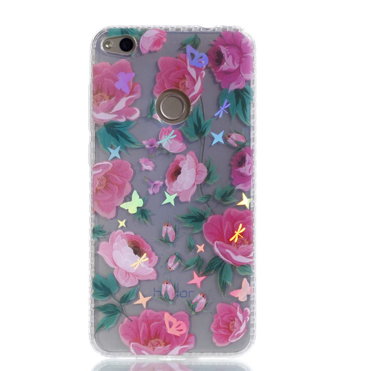 Electroplating IMD TPU Soft Shell for Huawei P8 Lite (2017)/Honor 8 Lite - Beautiful Flowers-2