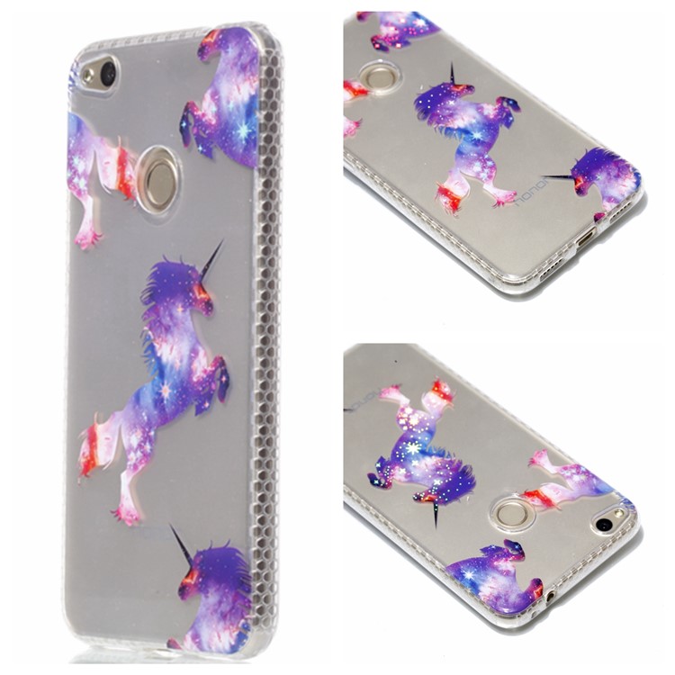 Electroplating IMD TPU Cover Case for Huawei P8 Lite (2017)/Honor 8 Lite - Unicorn Pattern-1