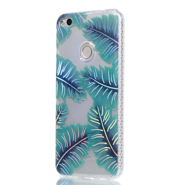 Electroplating IMD TPU Cover Shell for Huawei P8 Lite (2017)/Honor 8 Lite - Green Leaves-3