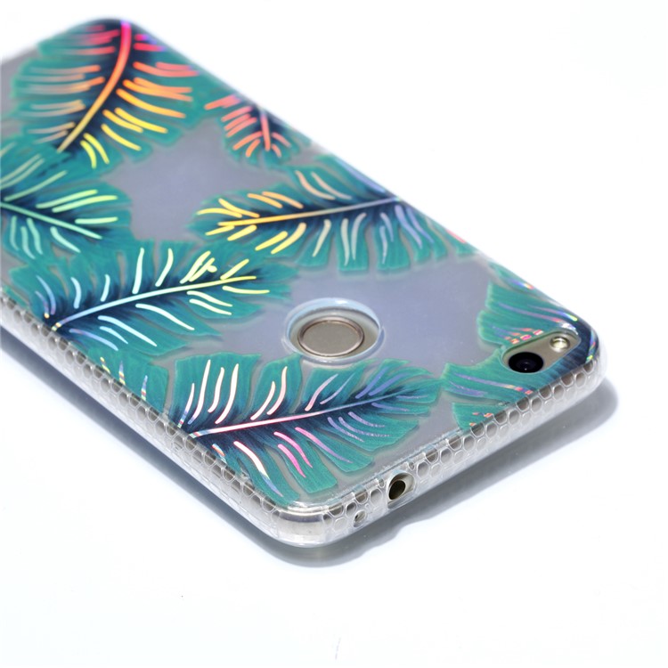 Electroplating IMD TPU Cover Shell for Huawei P8 Lite (2017)/Honor 8 Lite - Green Leaves-5