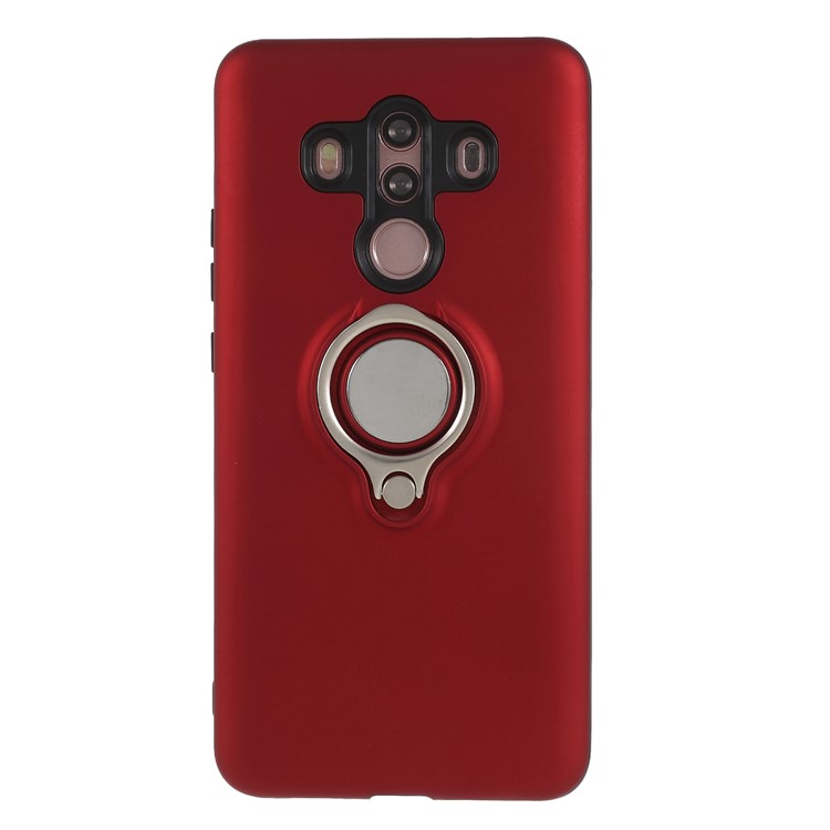 Magnetic Finger Ring Kickstand PC + TPU Hybrid Phone Case for Huawei Mate 10 Pro - Red-3